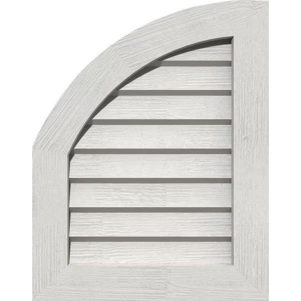 Quarter Round Top Left, Western Red Cedar Gable Vent w/Decorative Face Frame, 08